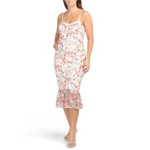 ADRIANNA BY ADRIANNA PAPELL Ivory Multi Sleeveless Embroidered Cocktail Dress